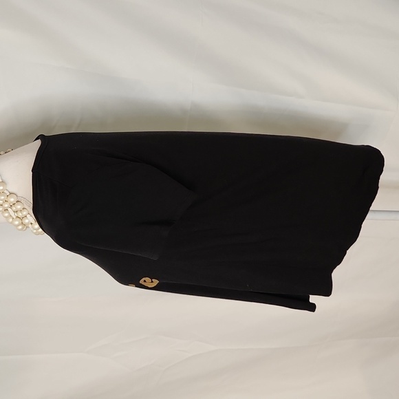 Tribe t-shirt Merona short sleeve black gold lettering boatneck M maternity hilo - Picture 5 of 11